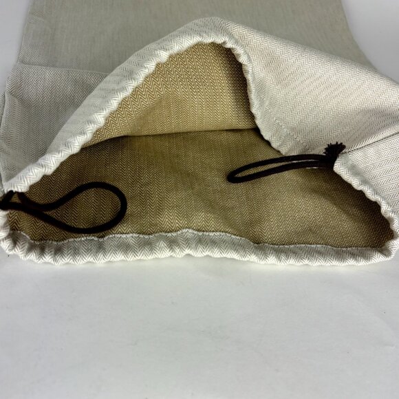 Authentic Hermès Beige Herringbone Dust Bag with Drawstring & Logo Never Used - Picture 4 of 8